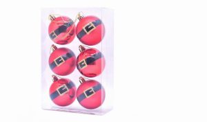 Shatterproof Santa Belt Baubles x 6 P046163