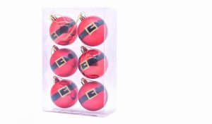 Shatterproof Santa Belt Baubles x 6 P046163