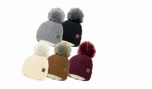 Ladies Diamond Knit Fleece Hat Assorted WH536