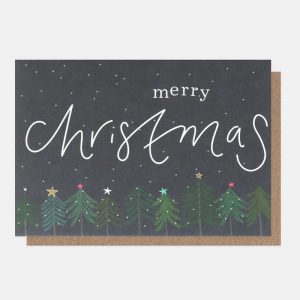 Trees At Night Small Christmas Card Pack of 10