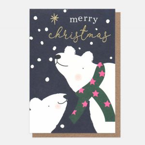 Polar Bears Small Christmas Card Pack of 10