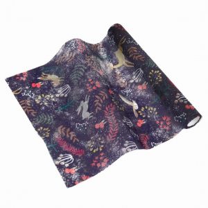 Woodland Flora & Fauna Dark Blue Table Runner –