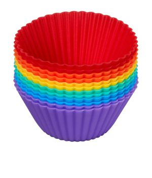 CHEF AID PACK OF 12 REUSABLE SILICONE CUPCAKE CASES
