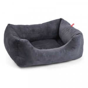 Charcoal Grey Velour M Square Bed