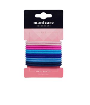 MANICARE – 12 HAIR BANDS (ASSORTED COLOURS)