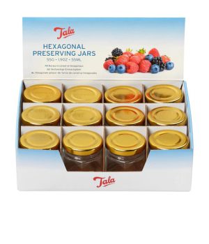 TALA HEXAGONAL JARWITH GOLD SCREW TOP LID 55ML