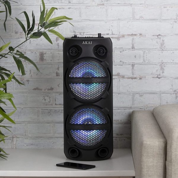vibes dual 6.5inch bluetooth portable party speaker black