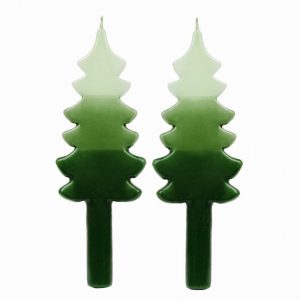 Green Christmas Tree Shaped Candles – 2 Pack