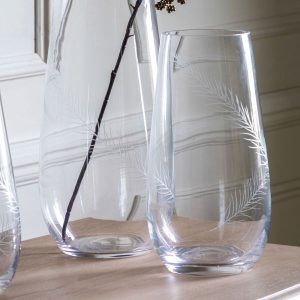 Feather Vase Clear – Medium 14cm x 14cm x 30cm