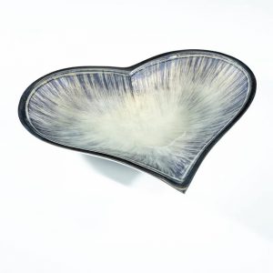 Tilnar Art Brushed Silver Heart Dish Large