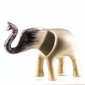 Tilnar Art Brushed Silver Elephant Trunk Up XL 17 cm