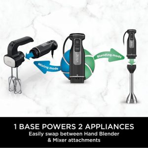 Ninja CI100UK Foodi 3-in-1 Hand Blender, Mixer & Chopper – Black