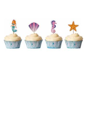 Cupcake Cases + Toppers Mermaid