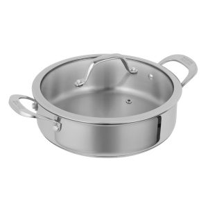 KUHN RIKON serving pan ALLROUND uncoated with glass lid 24 cm IN