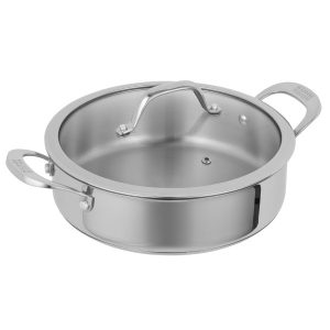 KUHN RIKON serving pan ALLROUND uncoated with glass lid 28 cm IN
