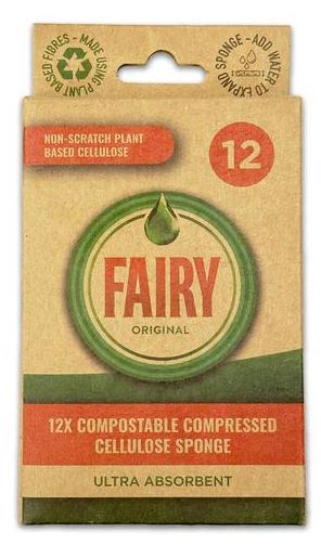 Fairy Eco Compostable Compressed Pop up Dish Cleaning S