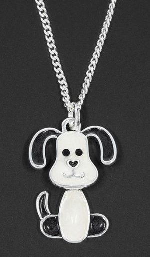 Girls Moveable Dog Silver Plated Necklace