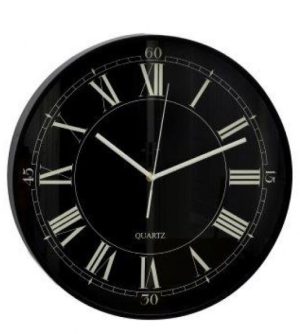 Black Wall Clock 40cm