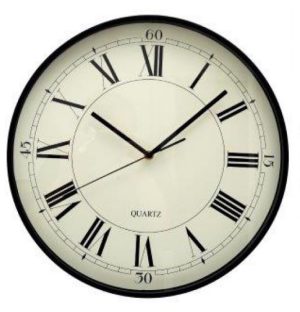 Cream & Black Wall Clock 40cm