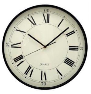 Cream & Black Wall Clock 40cm