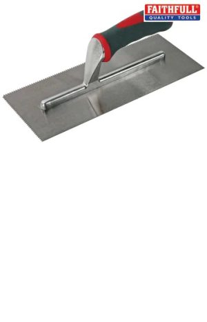 Notched Trowel V 3mm Soft Grip Handle 11 x 4.1/2in