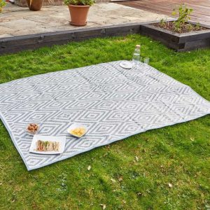 Alfresco Picnic Rug – Adana – Grey – 150 x 210cm