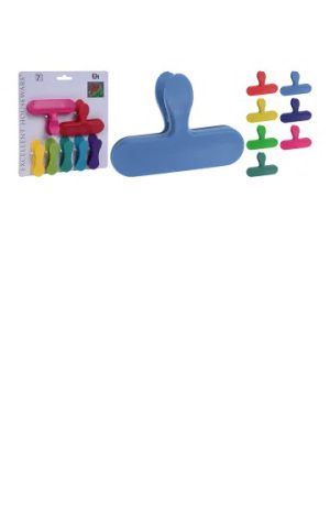 Bag Clips + Springs Assorted Size & Colour x 7