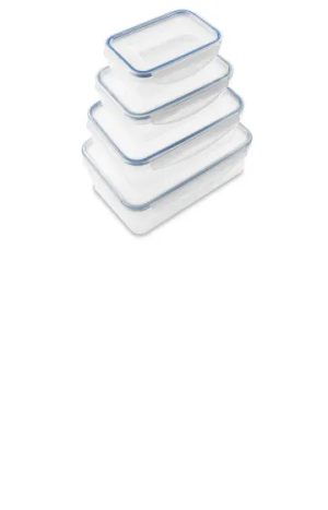 Clip Tight Food Store Rectangular 4 Piece