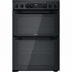 Hotpoint HDEU67V9C2B/UK 60cm Double Oven Electric Cooker with Ce