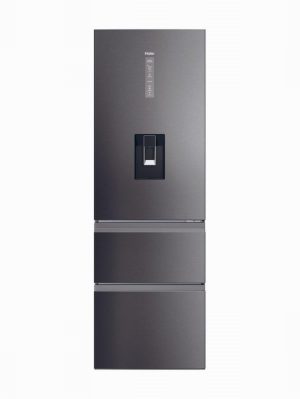 Haier HTW5618EWMP 59.5cm 3D Fridge Freezer – Dark Inox