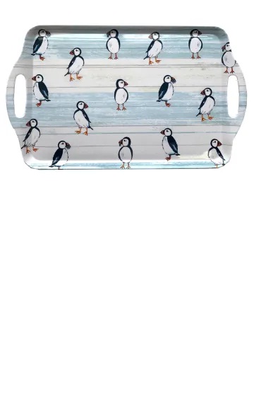 tea tray puffins fishing hh3411
