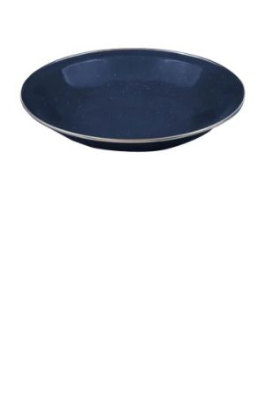 Deluxe Enamel Vintage Camping Soup Plate Navy