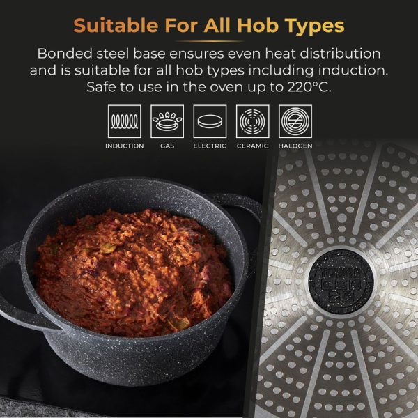precision 24cm casserole dish with aluminium lid