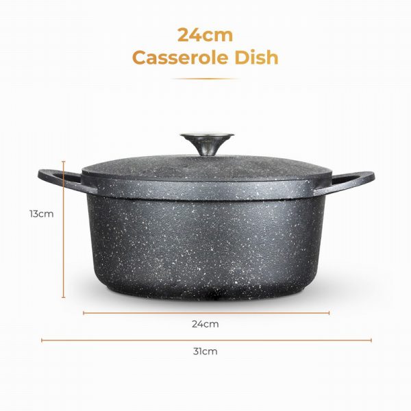 precision 24cm casserole dish with aluminium lid