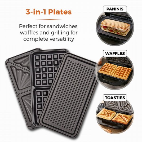 tower 3 in 1 deep filled sandwich maker 900w t27032