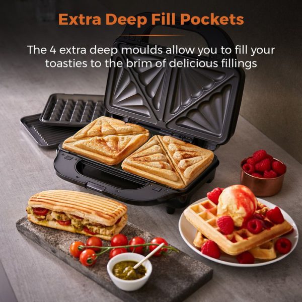 tower 3 in 1 deep filled sandwich maker 900w t27032