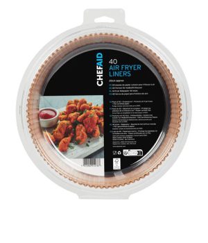 CHEF AID ROUND PAPER AIR-FRYER LINERS PACK OF 40