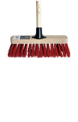 Stiff Broom Wood Handle + Red PVC