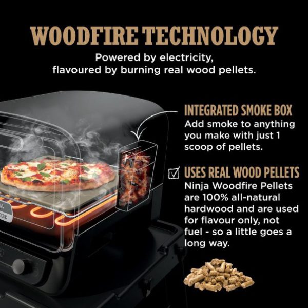 ninja oo101uk ninja woodfire outdoor oven, artisan pizza maker