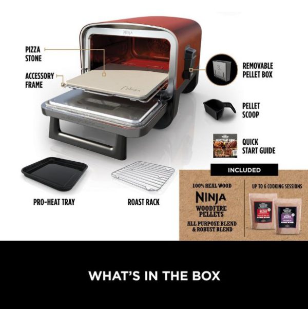 ninja oo101uk ninja woodfire outdoor oven, artisan pizza maker