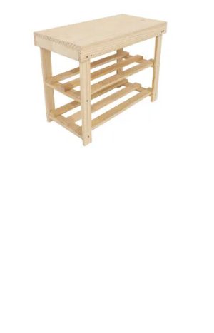 Shoe Bench Solid Top 60 x 30 x 45cm
