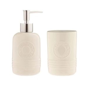 Living Cream Soap Dispenser & Tumbler Set