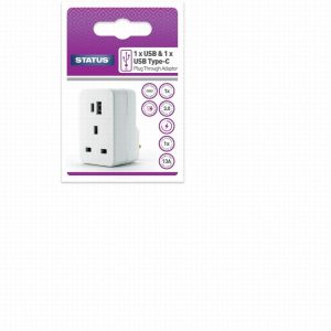 Status Charging Port Power Adaptor USB-A + C