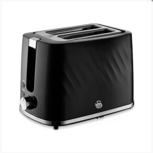 SWAN TOASTER 2 SLICE TEXTURED BLACK
