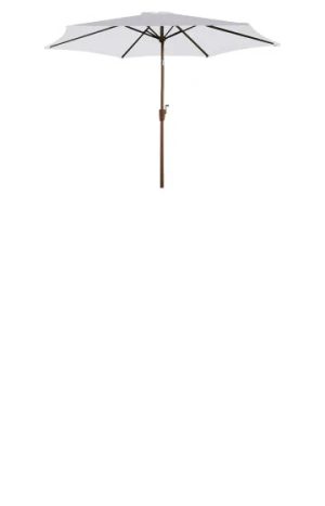 Wood Effect Parasol + Crank & Tilt 2.7m Ivory