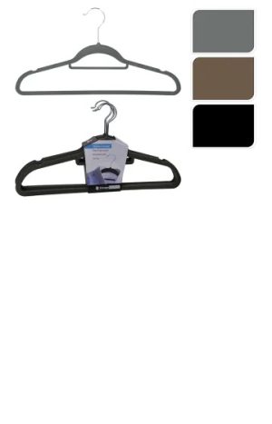 Coat Hanger Set Felt Coating x 5 Assorted