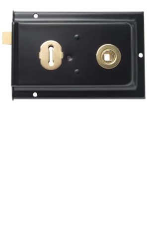 Rim Lock Double Handed Black 152 x 101mm