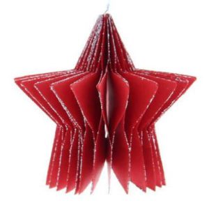 Red Hanging Honeycomb Star
