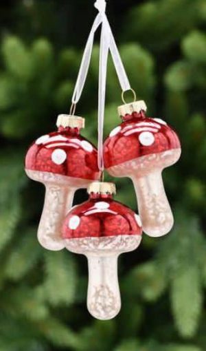 Hanging Decoration Triple Glass Mushrooms