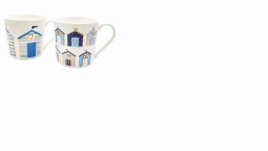 Dorset Bone China Mug Coastal Huts 14oz